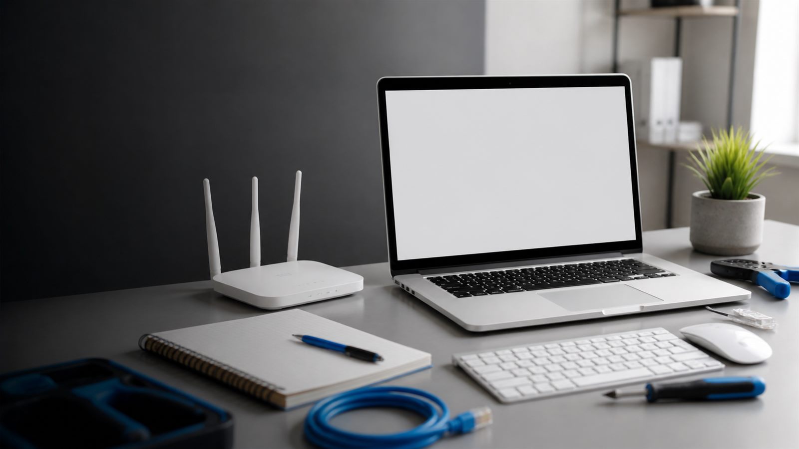 Ekran komputera z uporządkowanym projektem strony internetowej